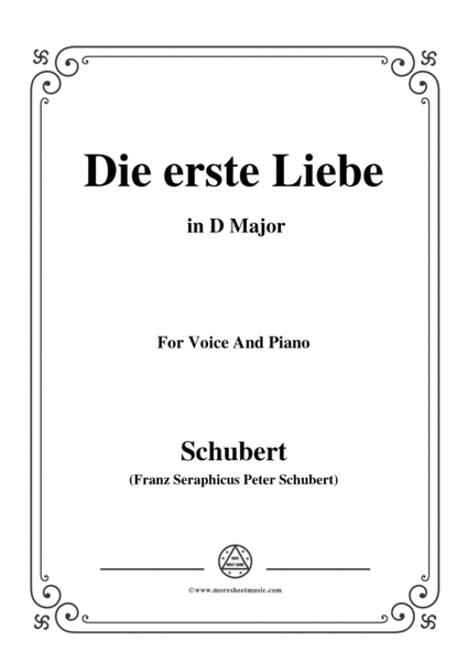 Schubert-Die Erste Liebe,in D Major,for Voice and Piano image number null