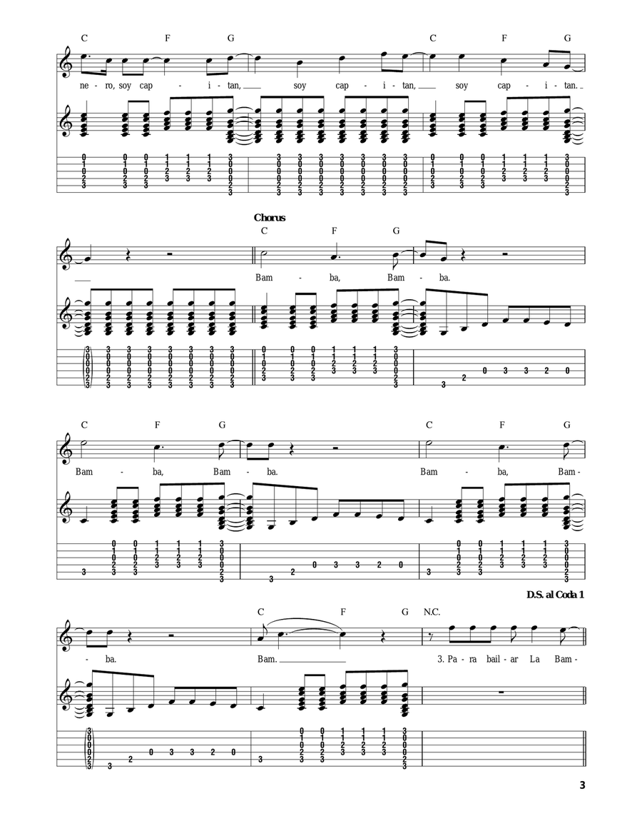 La Bamba Acoustic Guitar scores gallery preview page 3