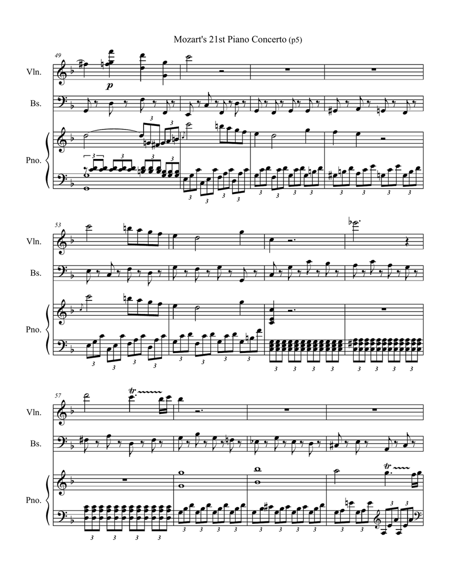 Piano Concerto No.21, K.467: II. Andante String Orchestra scores gallery preview page 5