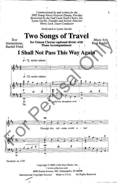 Two Songs Of Travel