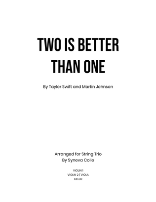 Book cover for Two Is Better Than One