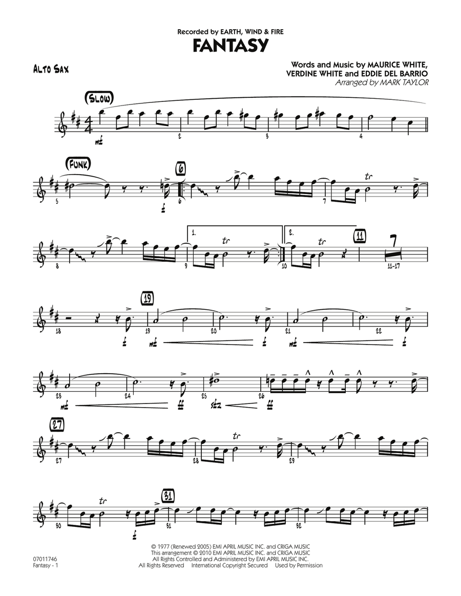 Fantasy - Alto Sax Jazz Ensemble scores gallery preview page 1