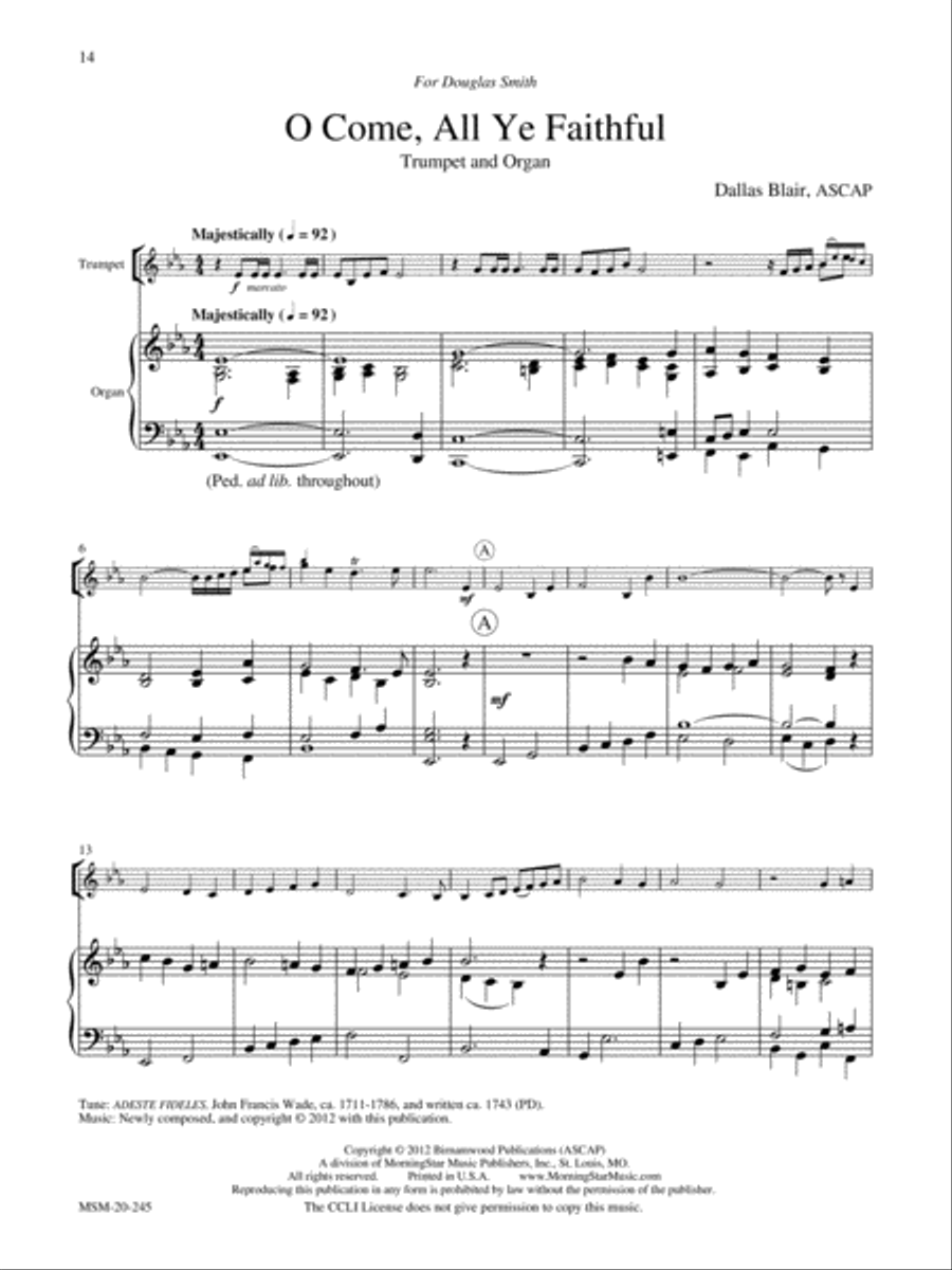 Come and Rejoice! Seasonal Music for Trumpet and Organ Trumpet scores gallery preview page 6