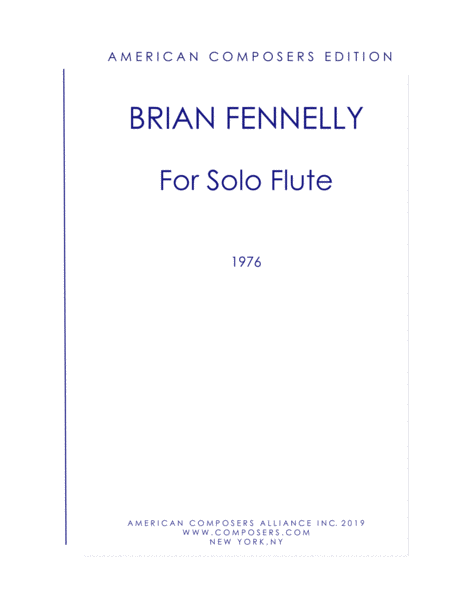 [Fennelly] For Solo Flute