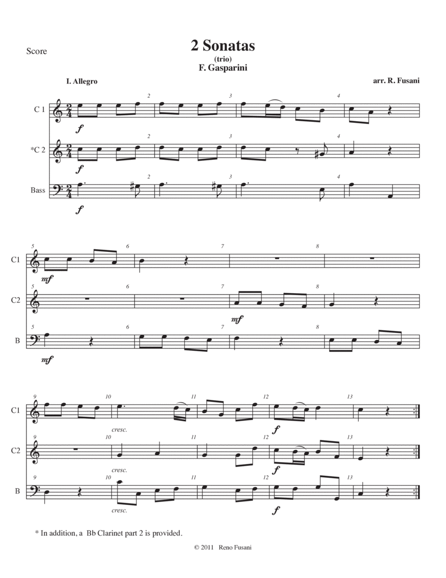Two Sonatas Two Sonatas Small Ensemble scores gallery preview page 1
