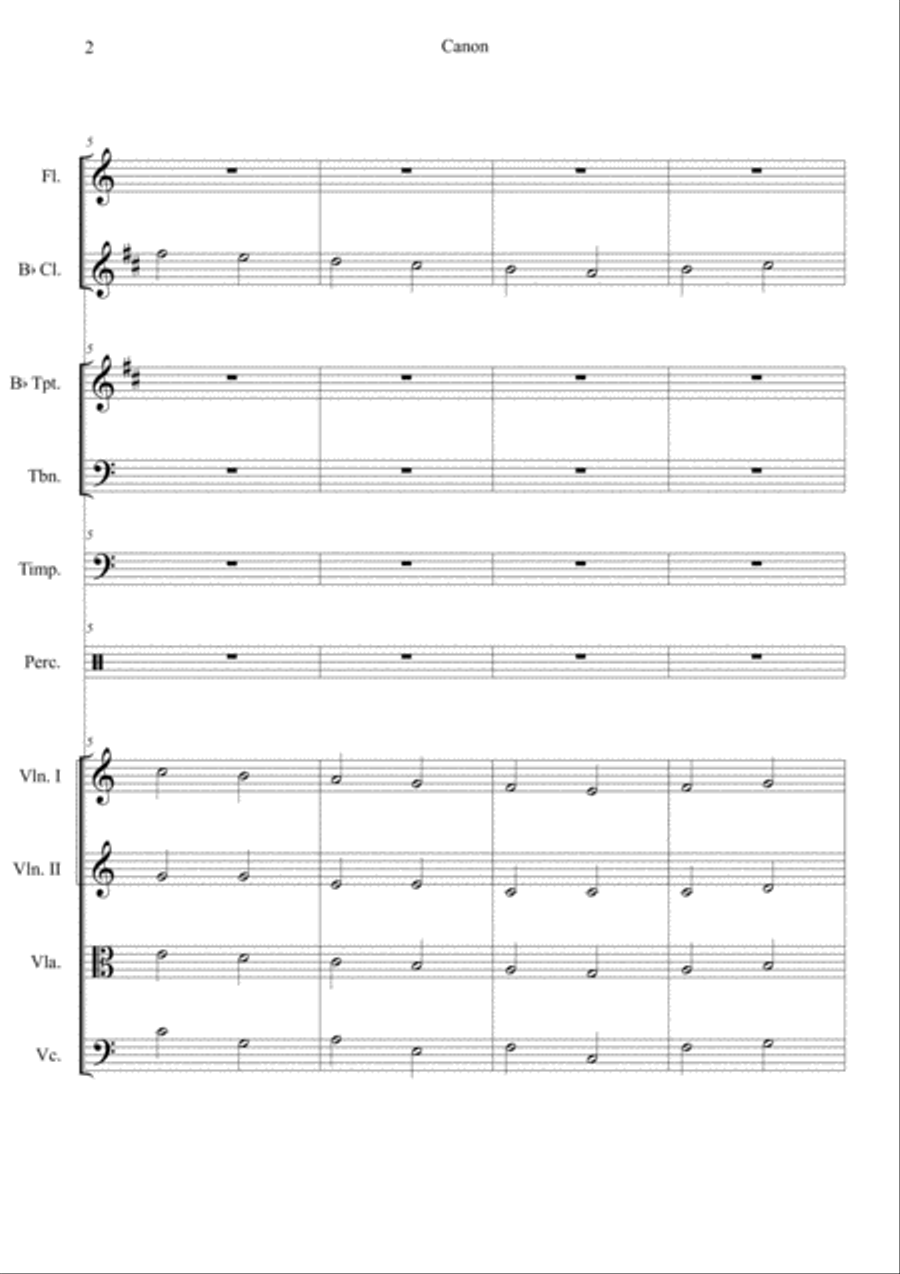 Canon in C (Easy Version) Orchestra scores gallery preview page 2