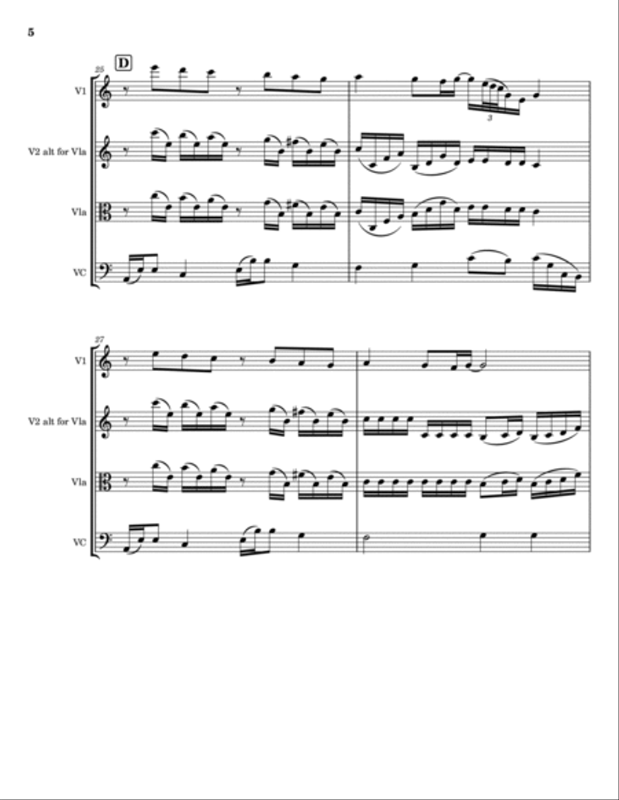Ballade Pour Adeline String Trio scores gallery preview page 5