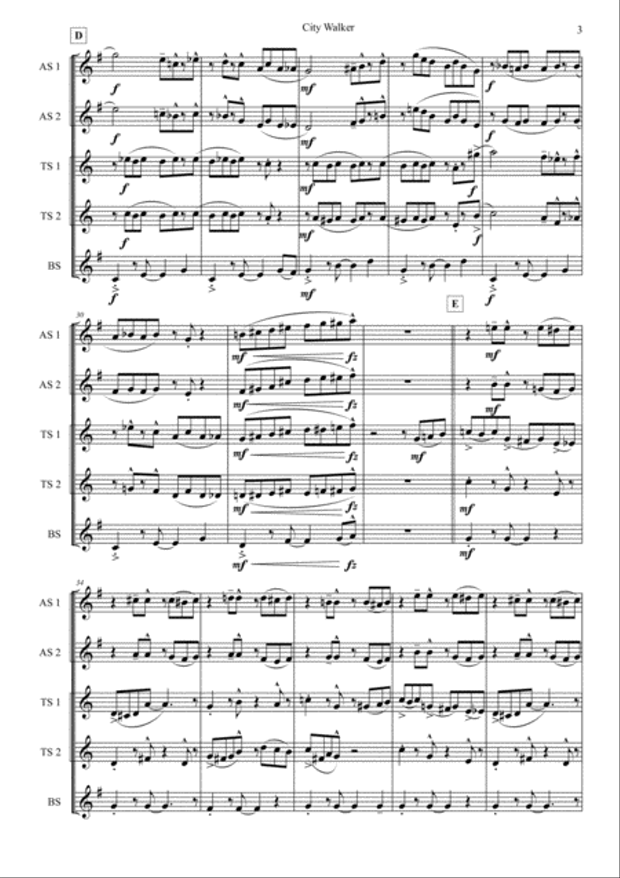 City Walker Woodwind Quintet scores gallery preview page 3