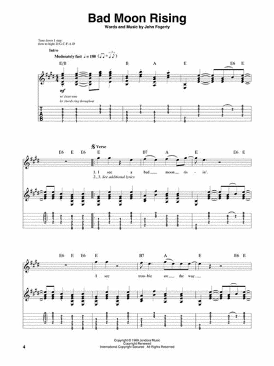 Creedence Clearwater Revival Guitar Tablature scores gallery preview page 5