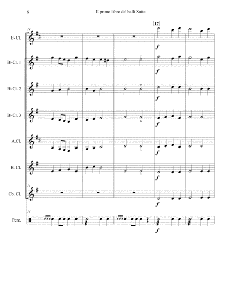 Selections from Il primo libro de' balli for Clarinet Choir