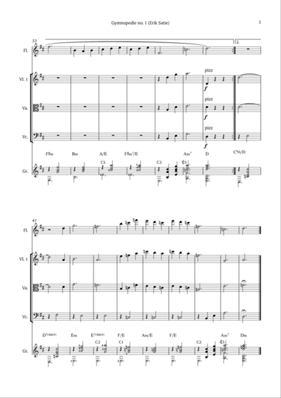 Gymnopédie no. 1 Chamber Music scores gallery preview page 3