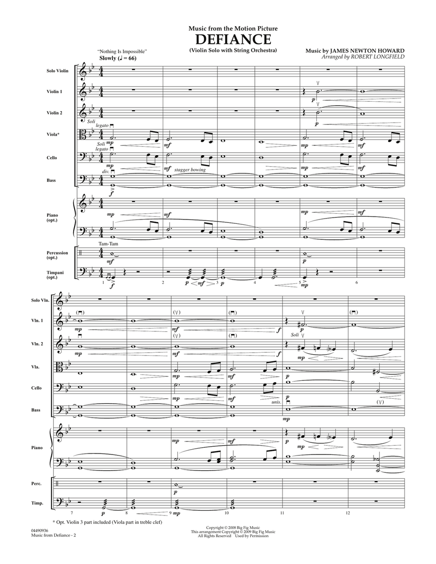 Music from Defiance - Full Score Orchestra scores gallery preview page 2
