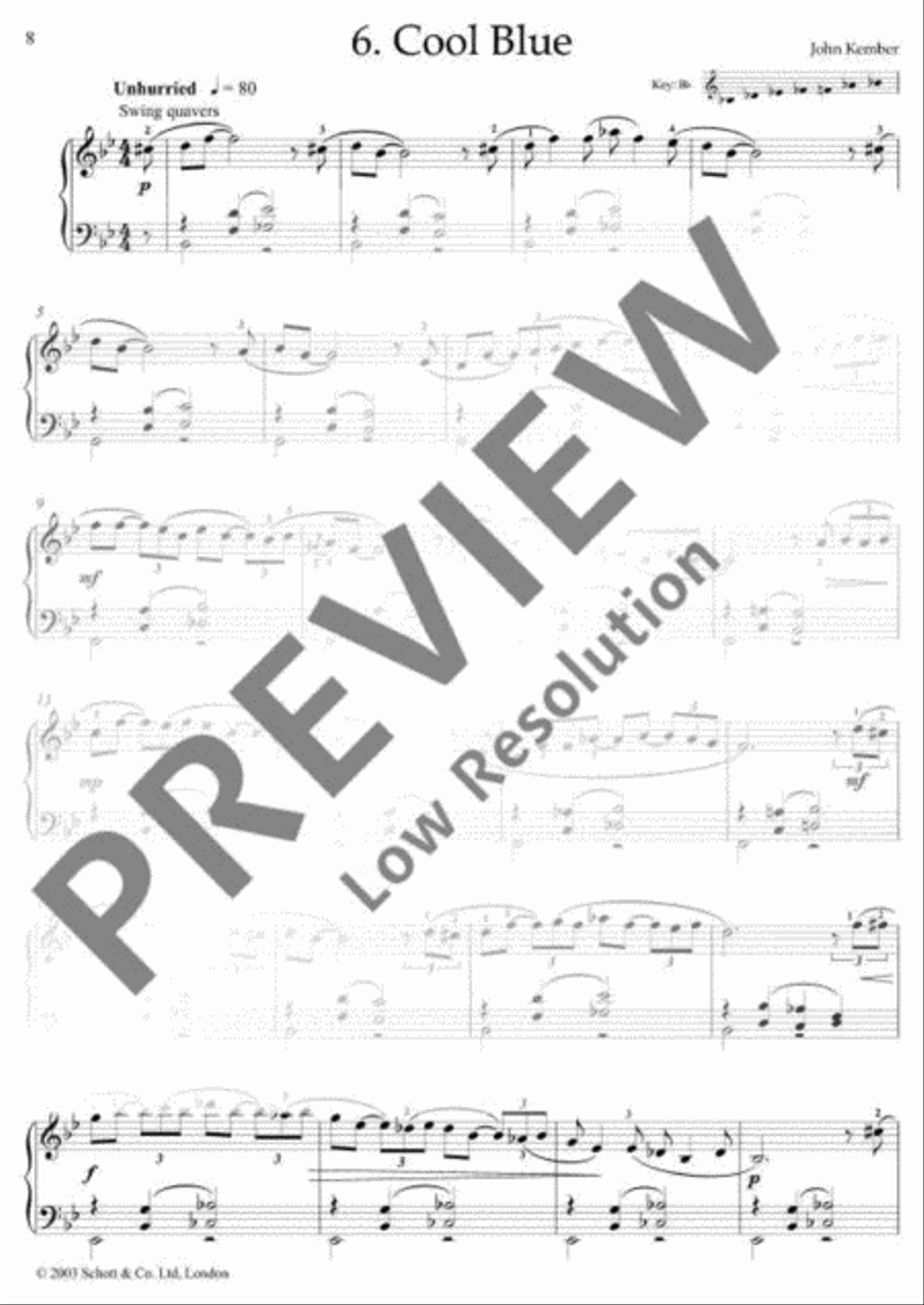 Blues pieces for piano solo Piano Solo scores gallery preview page 11