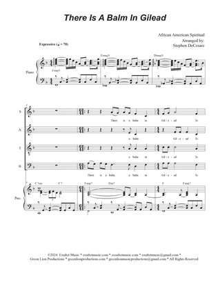 There Is A Balm In Gilead (Vocal Quartet - (SATB)