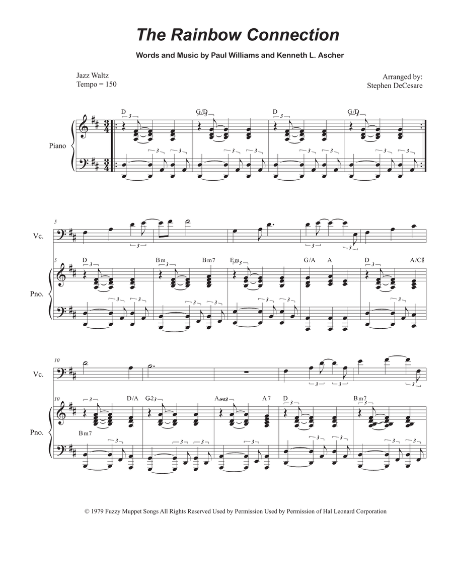 The Rainbow Connection The Rainbow Connection Piano scores gallery preview page 1