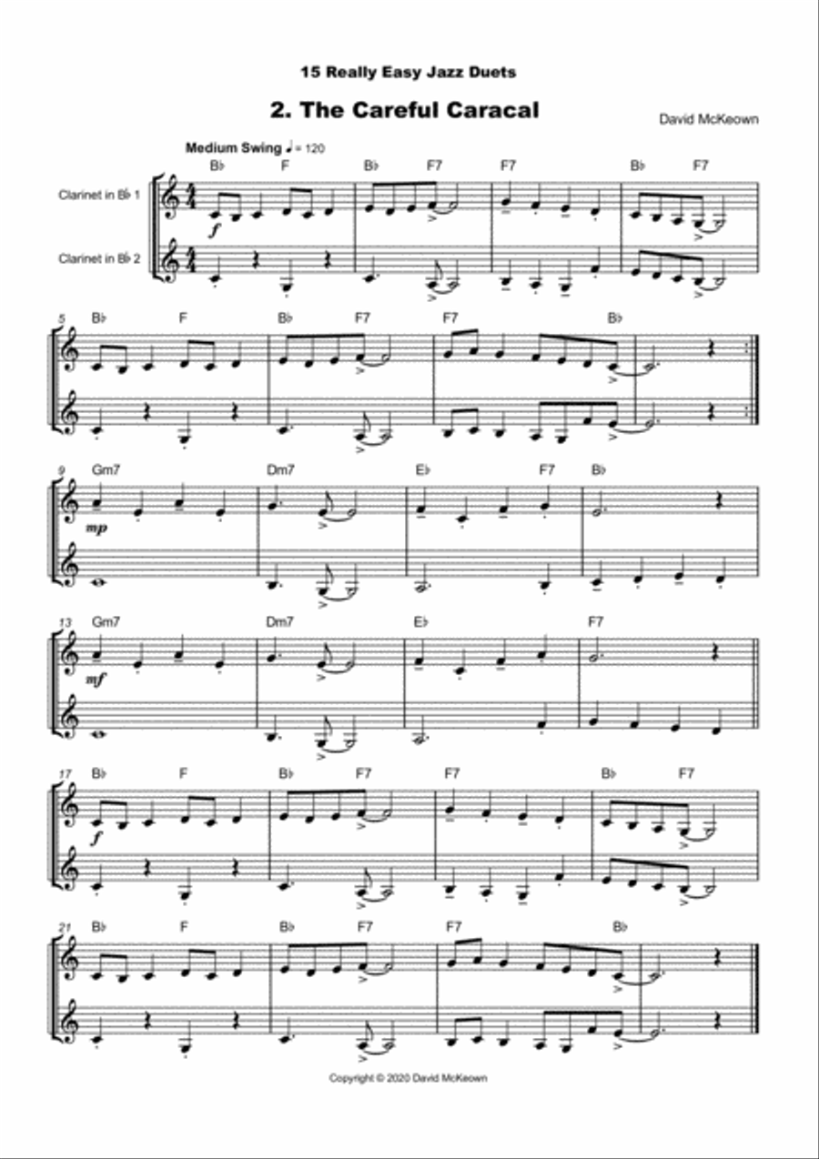 15 Really Easy Jazz Duets for Clarinet Duet Clarinet Duet scores gallery preview page 3