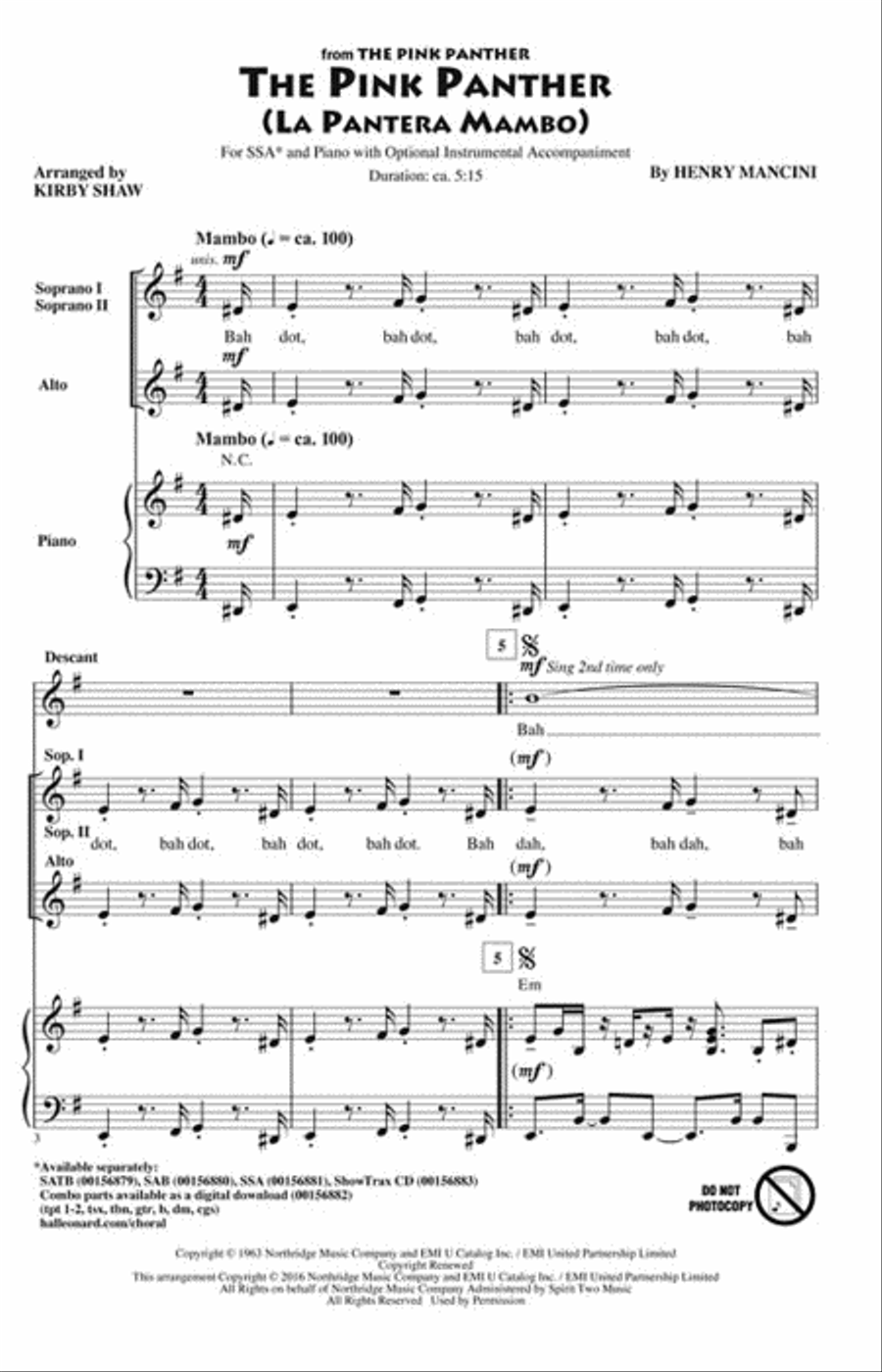 The Pink Panther The Pink Panther SSA scores gallery preview page 2