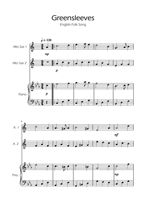 Greensleeves - Alto Sax Duet w/ Piano