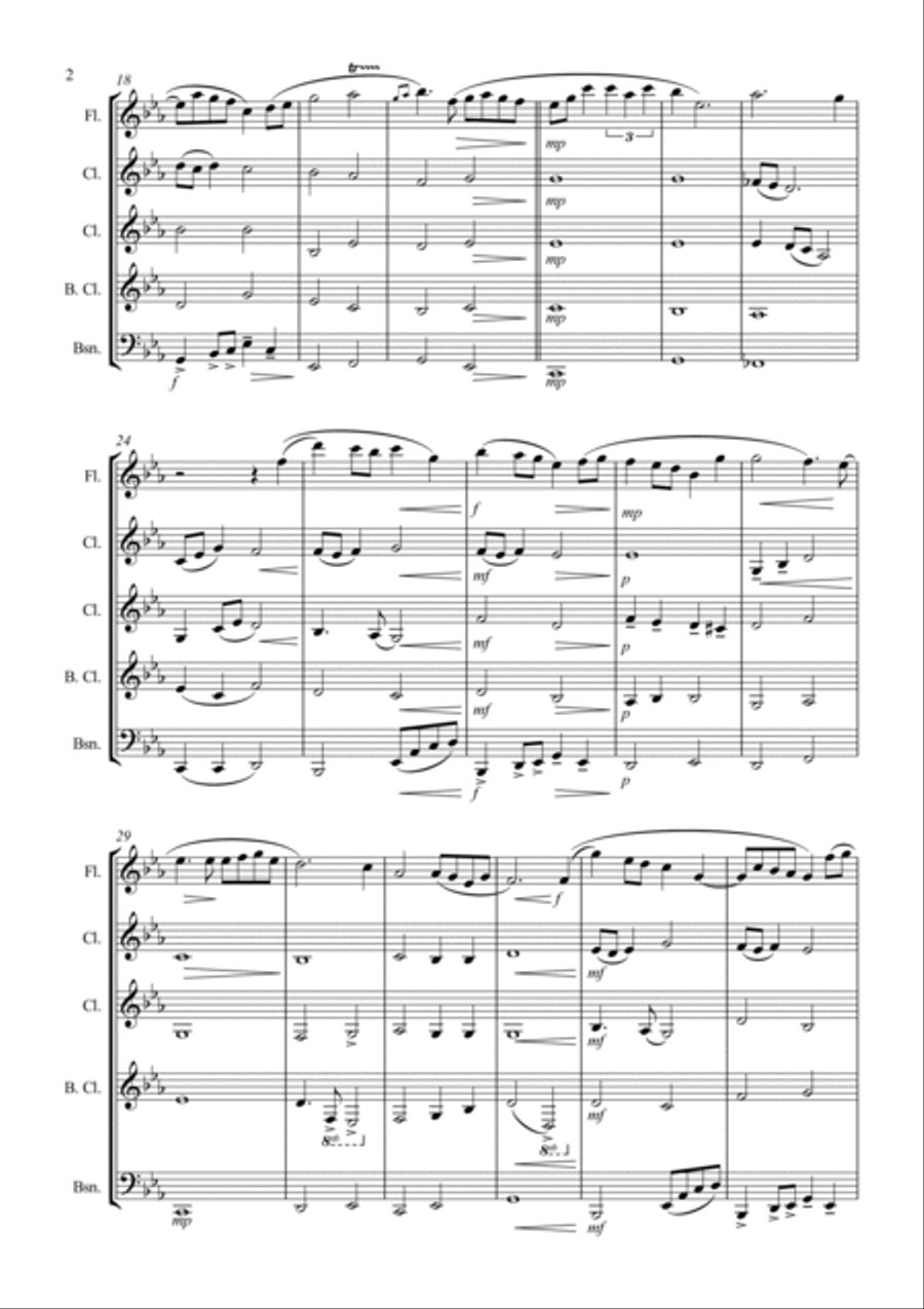 Sketches on a Thought Woodwind Quintet scores gallery preview page 2