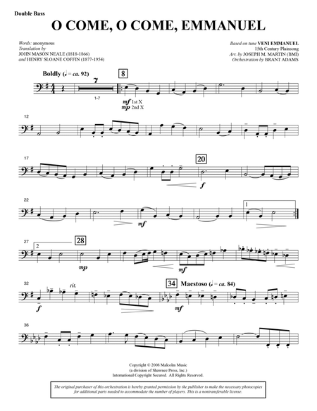 O Come, O Come, Emmanuel (from Carols For Choir And Congregation) - Double Bass