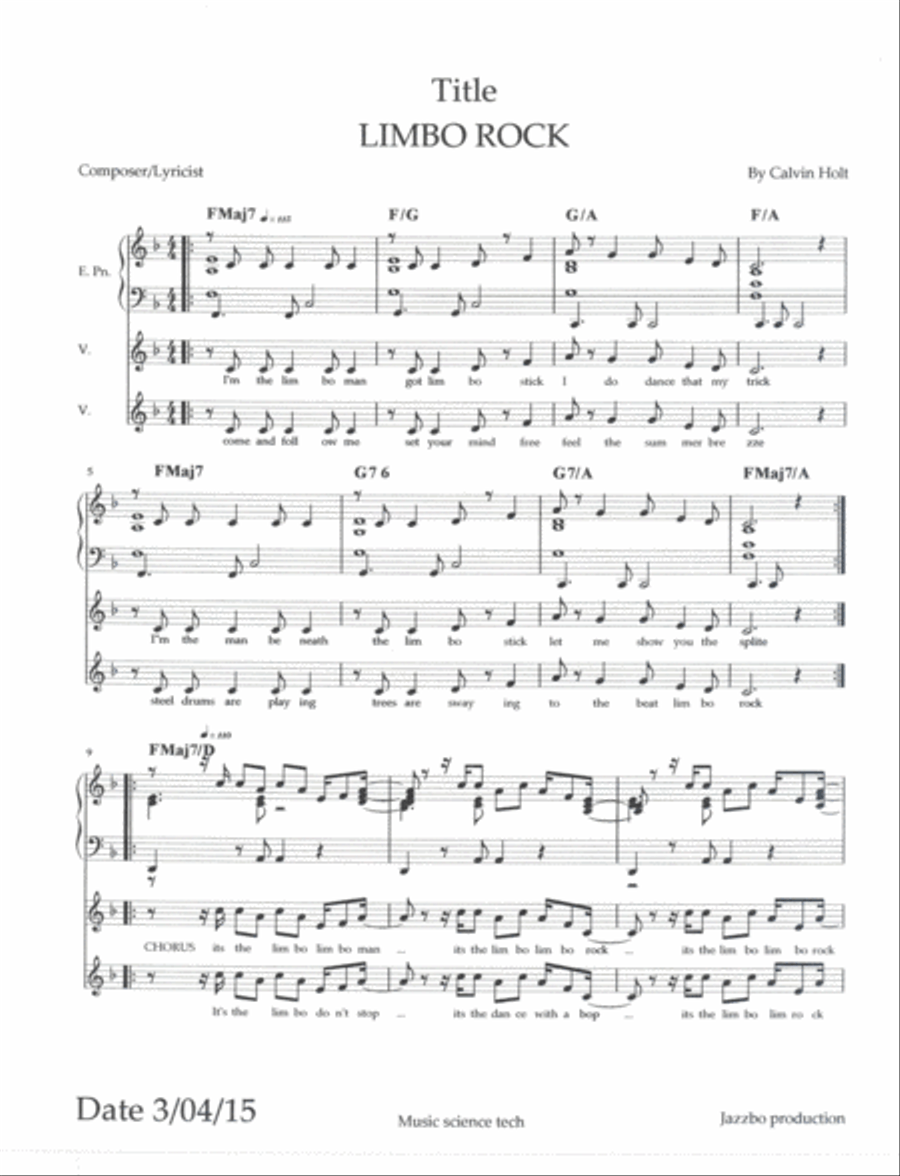 LIMBO ROCK Jazz Ensemble scores gallery preview page 1