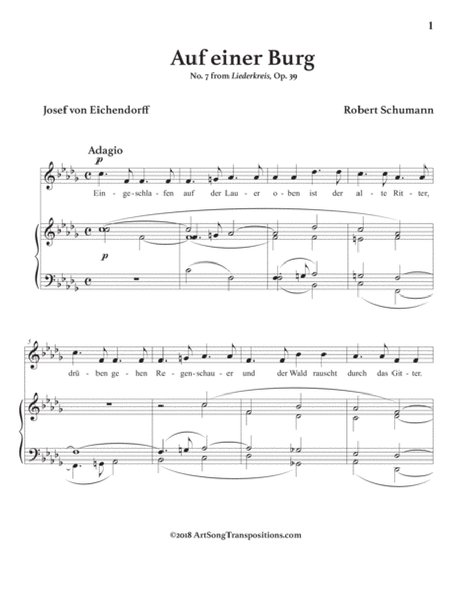 SCHUMANN: Auf einer Burg, Op. 39 no. 7 (transposed to B-flat minor)