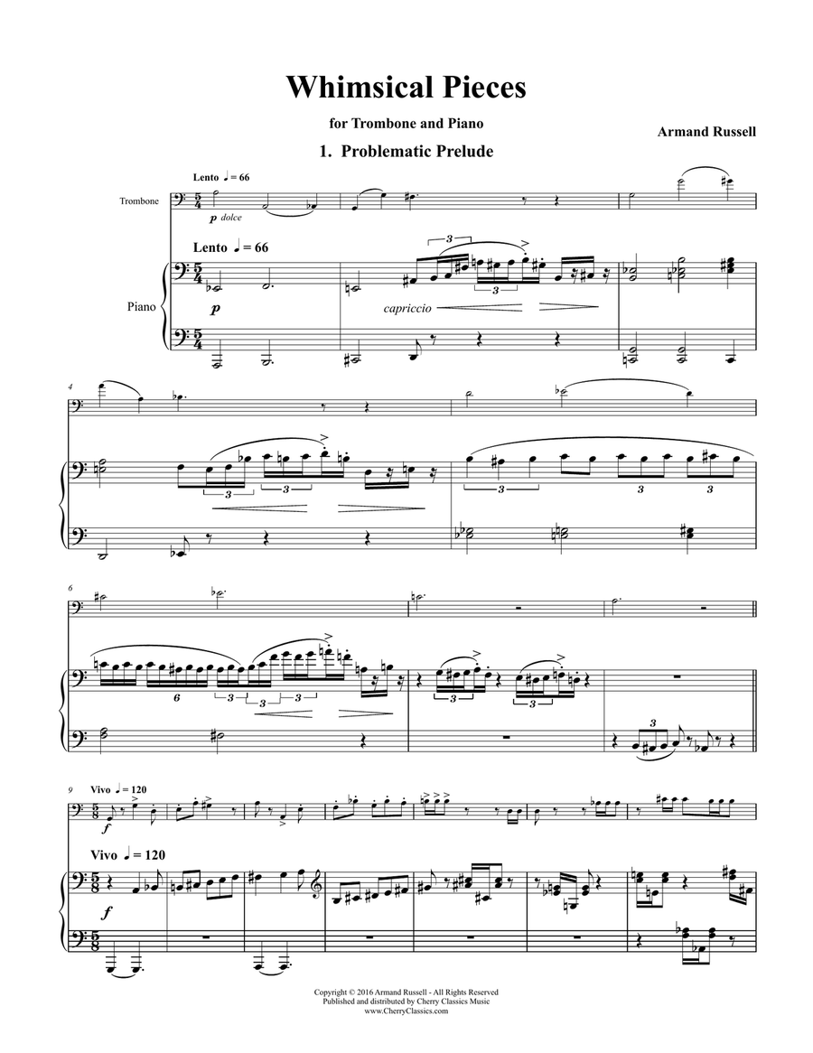 Whimsical Pieces for Trombone and Piano Piano scores gallery preview page 2