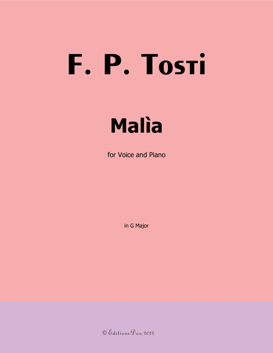 Malìa, by Tosti, in G Major