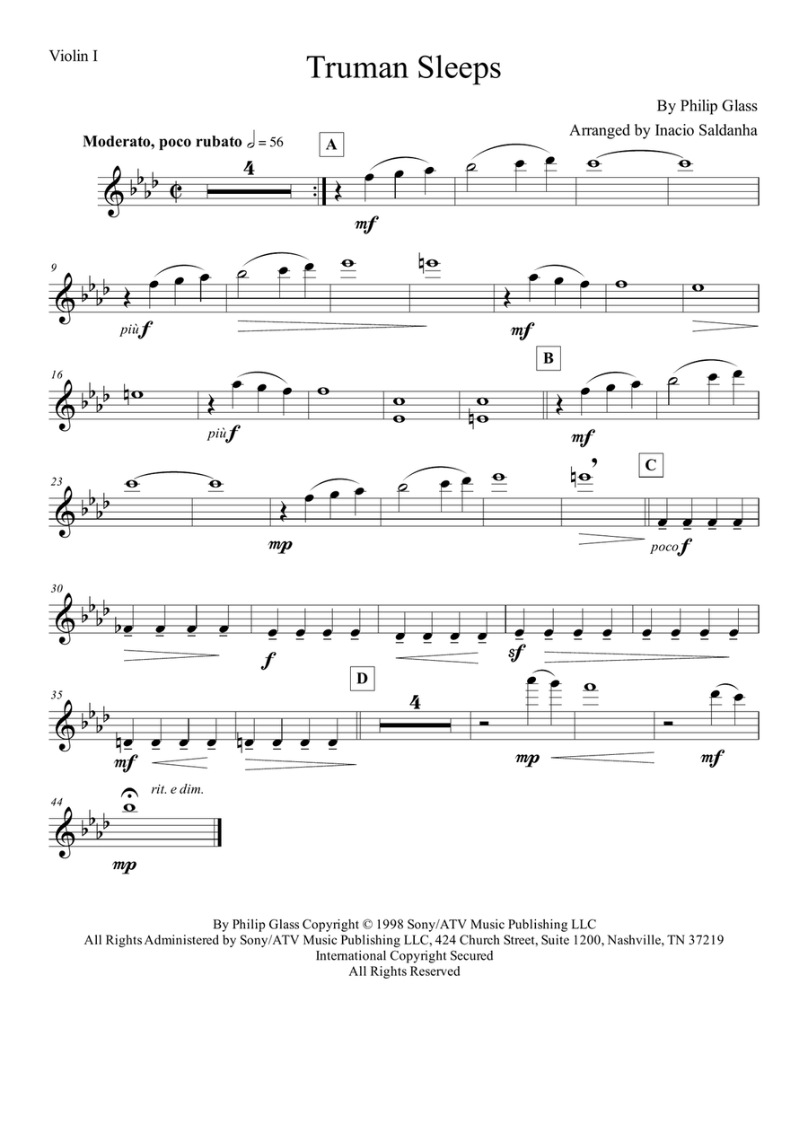 Truman Sleeps String Quartet scores gallery preview page 5