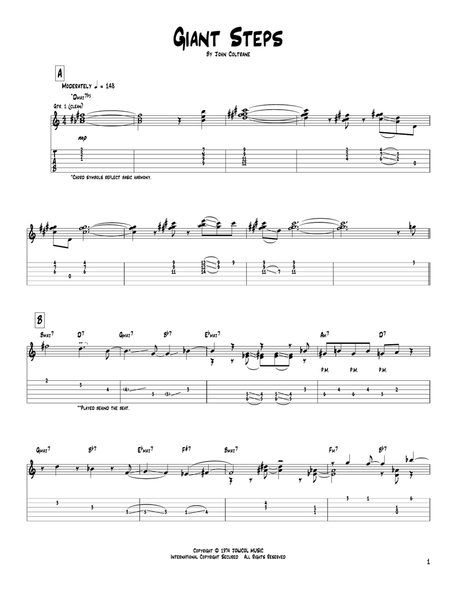 Giant Steps Electric Guitar scores gallery preview page 1