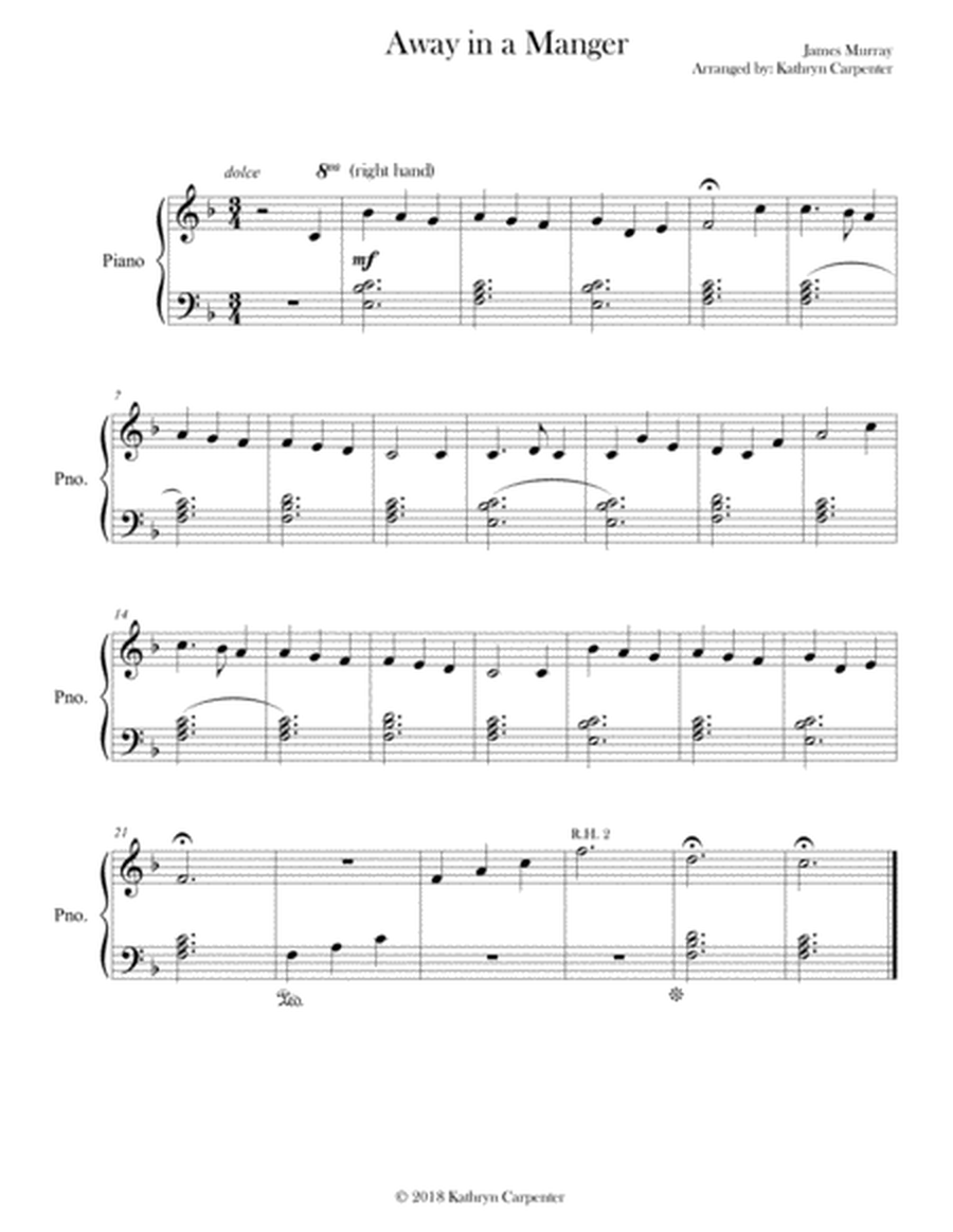 Away in a Manger (Easy Piano) image number null