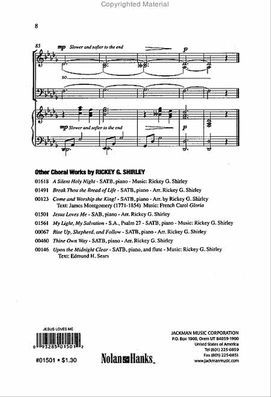 Jesus Loves Me - SAB 3-Part scores gallery preview page 4