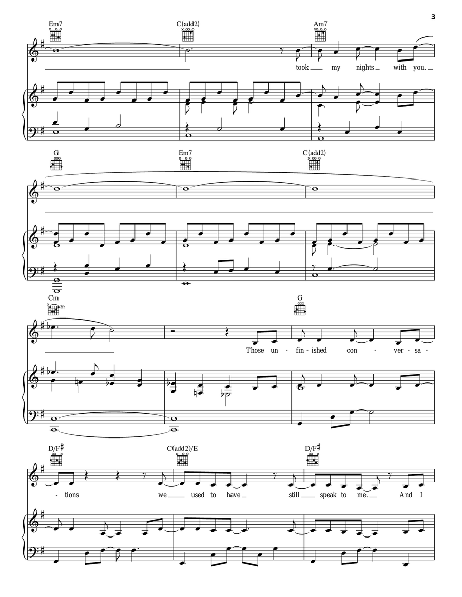 With You With You Piano, Vocal, Guitar scores gallery preview page 3
