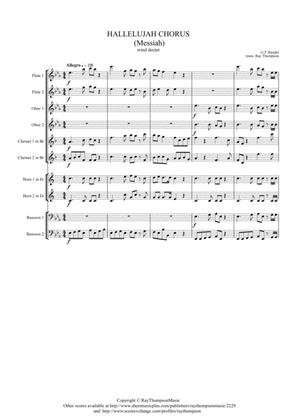 Book cover for Handel: Messiah (Der Messias) Hallelujah Chorus (transposed into Eb)- wind dectet (10 players)
