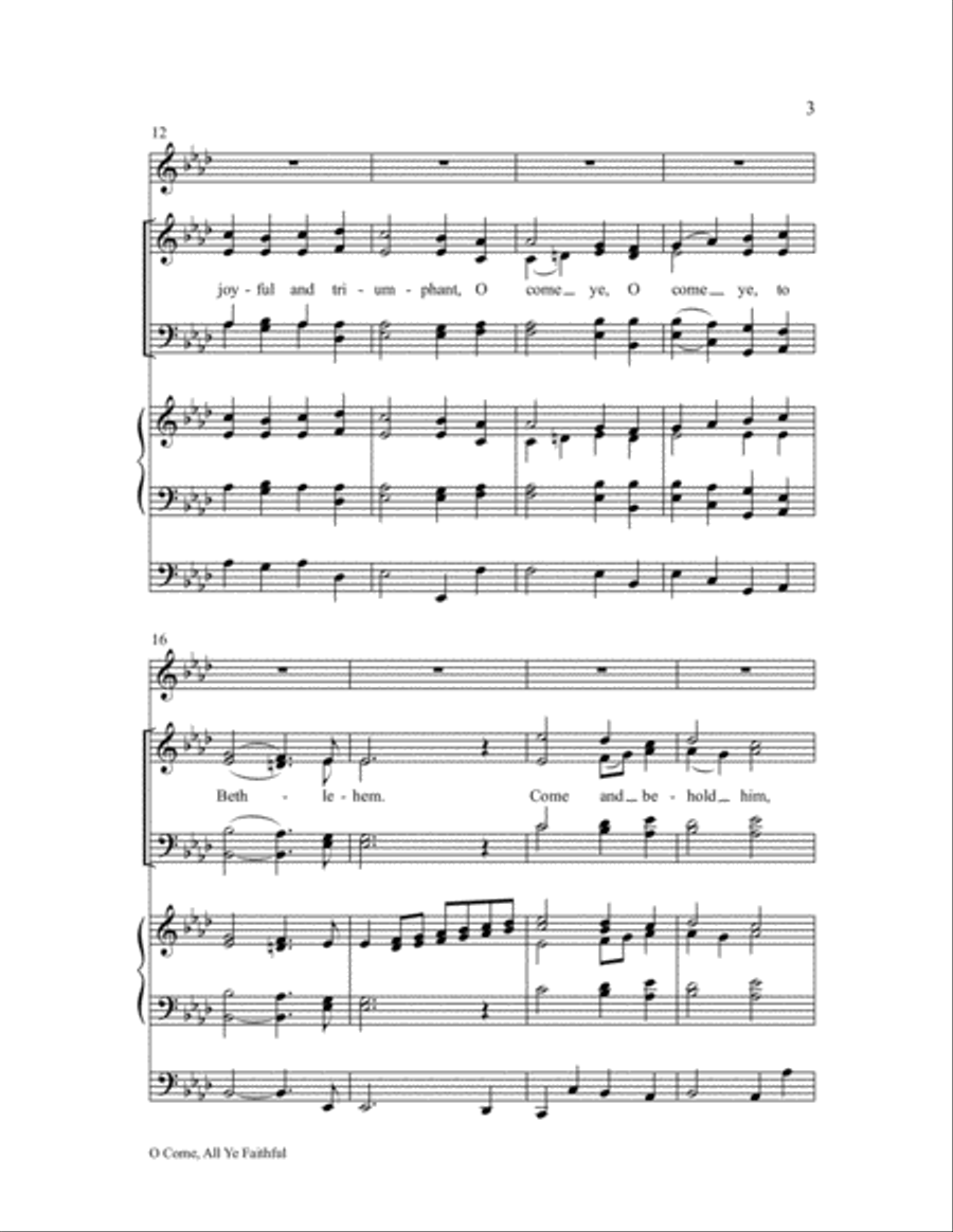 O Come, All Ye Faithful Choir scores gallery preview page 3