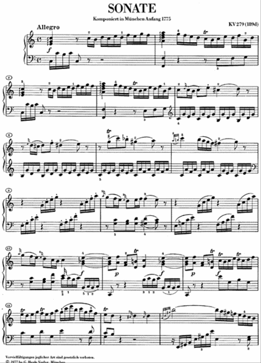 Piano Sonata in C Major K279 (189d) Piano Solo scores gallery preview page 2