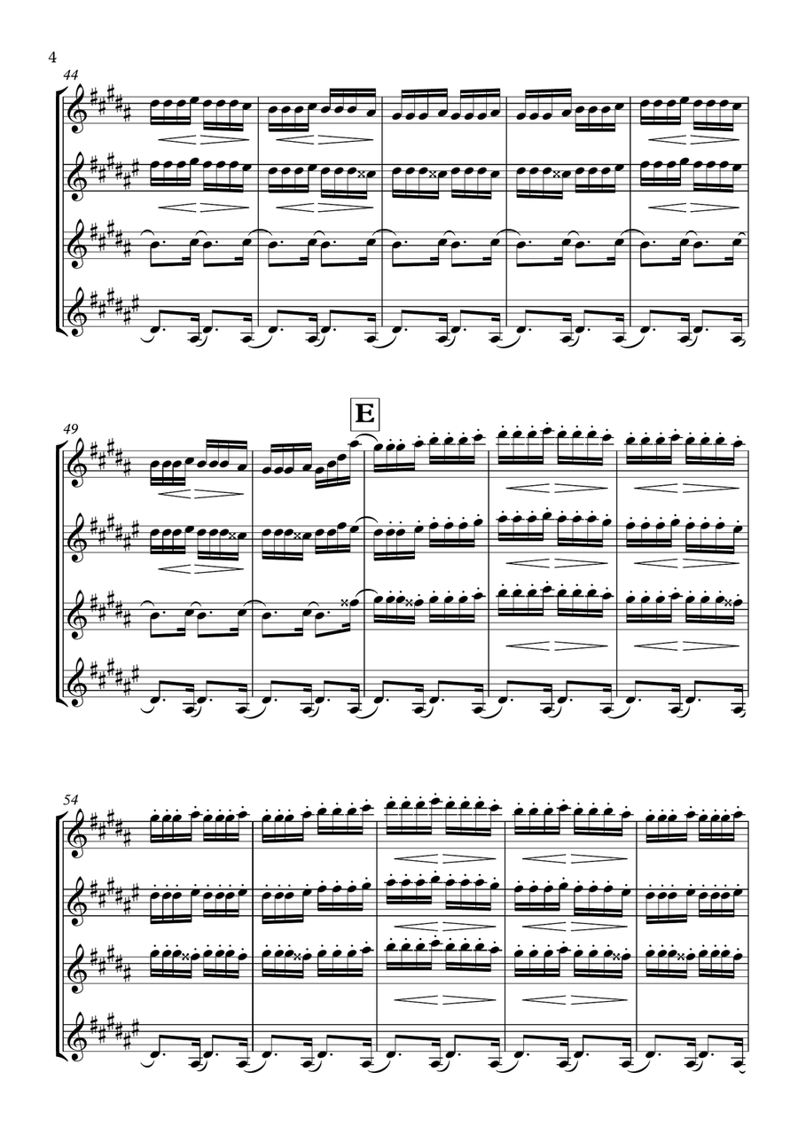 La suite de El cascanueces - 7. Danza de los Mirlitones Woodwind Quartet scores gallery preview page 4