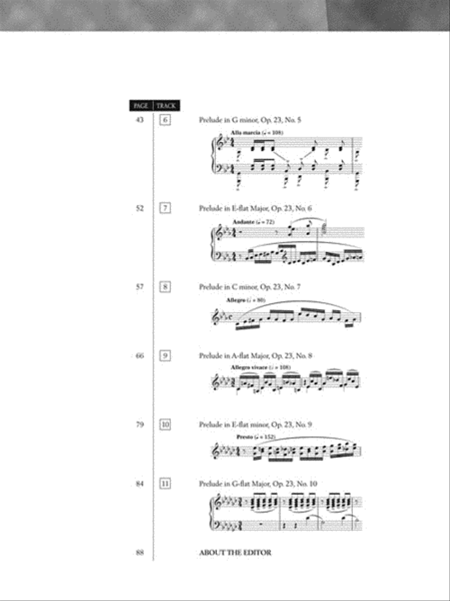 Serge Rachmaninoff – Preludes, Opus 3 and Opus 23 Piano Solo scores gallery preview page 5