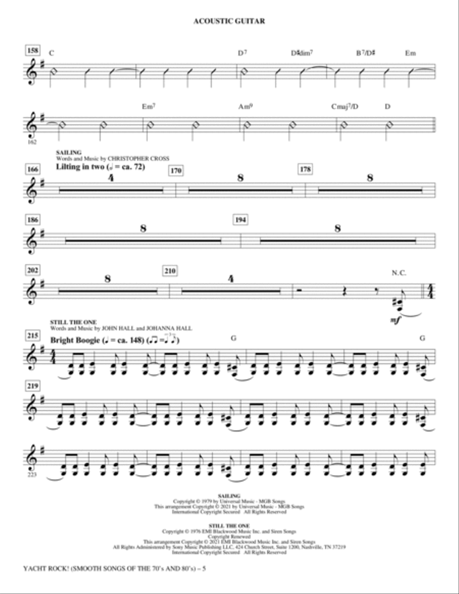 Yacht Rock! (Smooth Songs of the '70s and '80s) - Acoustic Guitar Choir scores gallery preview page 5