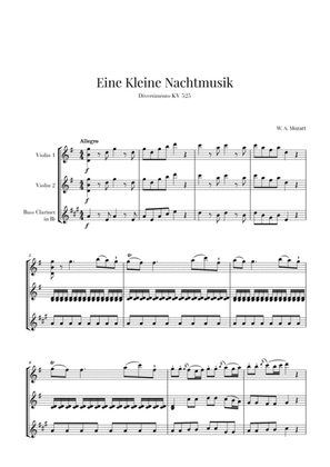 Eine Kleine Nachtmusik for 2 Violins and Bass Clarinet