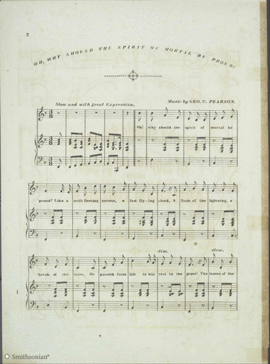 Oh Why Should the Spirit of Mortal Be Proud (Poem by Abraham Lincoln) 4-Part scores gallery preview page 2