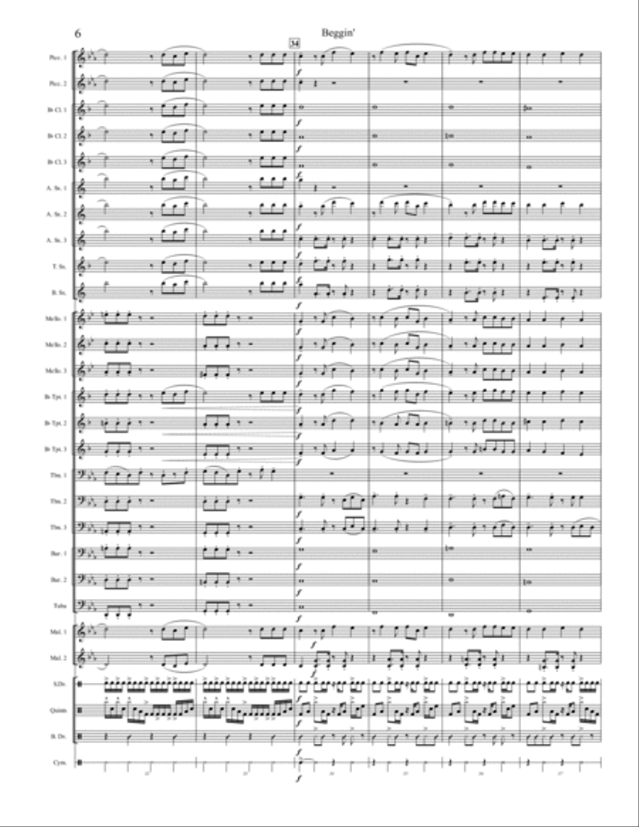 Beggin' Marching Band scores gallery preview page 6