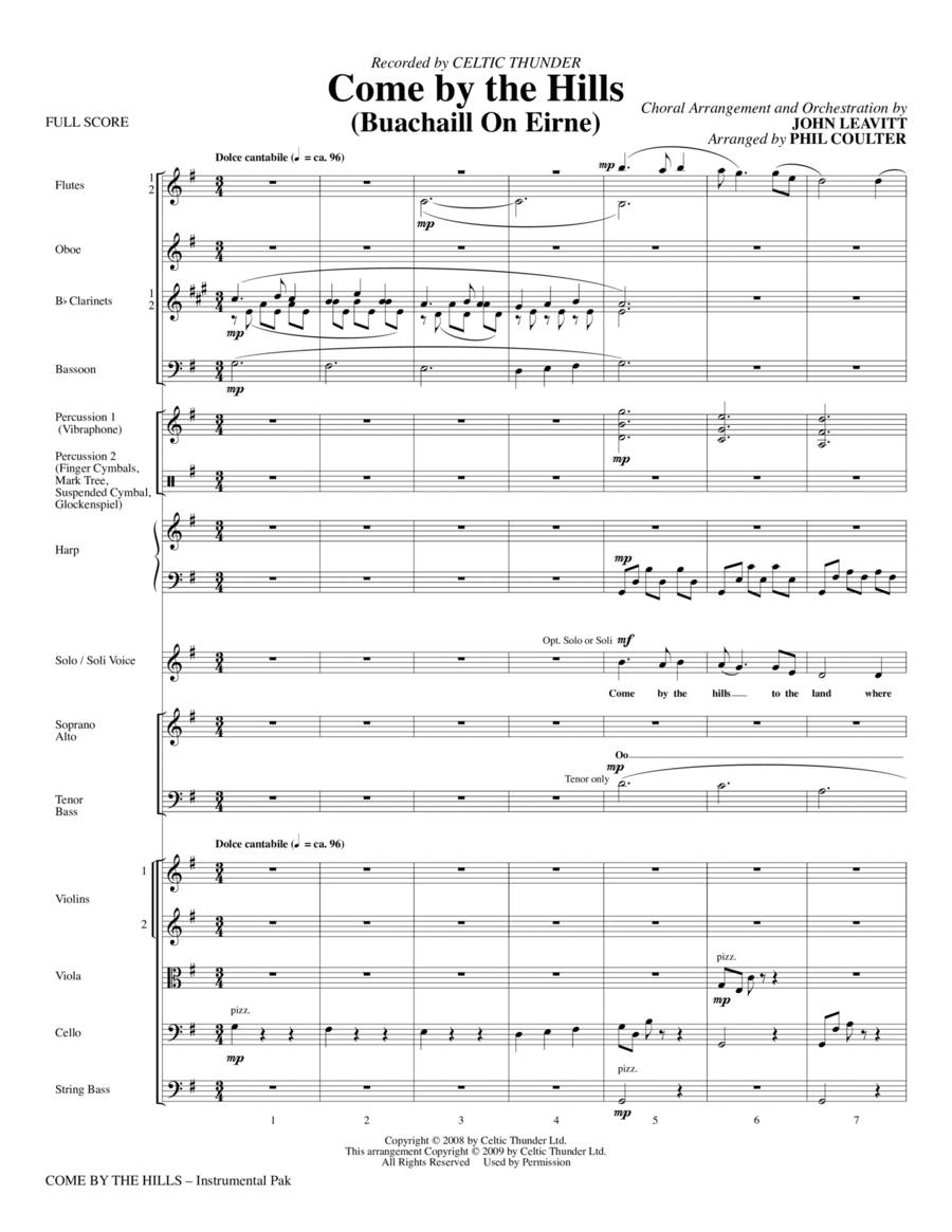 Come By The Hills (Buachaill On Eirne) - Full Score