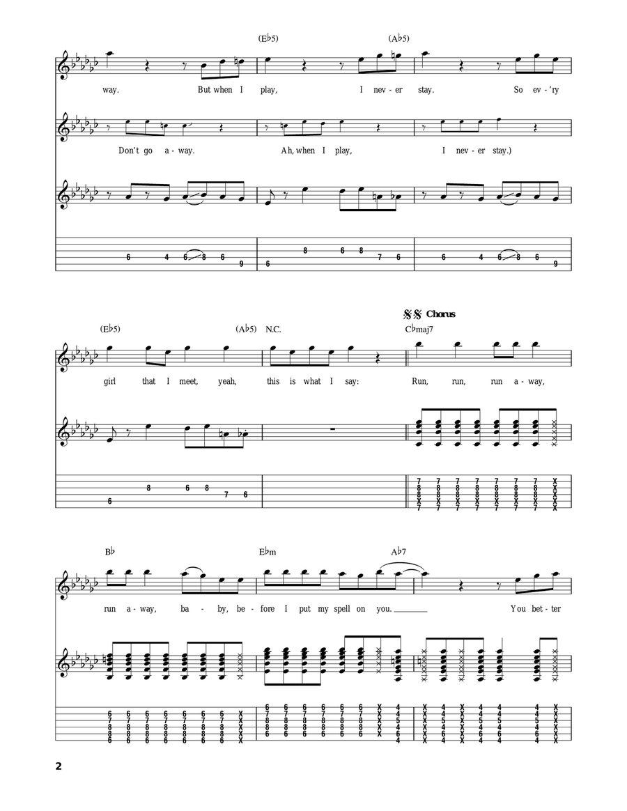 Runaway Baby Acoustic Guitar scores gallery preview page 2