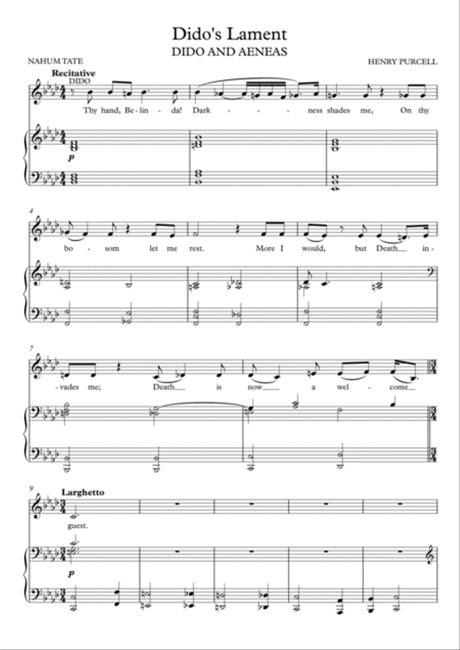 When I Am Laid (Dido's Lament) - F Minor When I Am Laid (Dido's Lament) - F Minor Voice scores gallery preview page 2