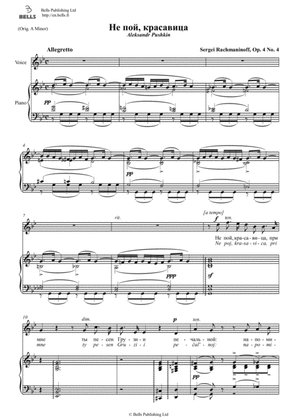 Ne poj, krasavica, Op. 4 No. 4 (G minor)