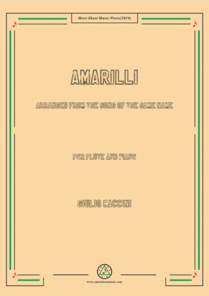 Book cover for Caccini-Amarilli, for Flute and Piano