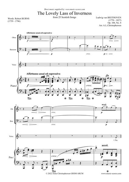 The Lovely Lass of Inverness, Op. 108 - Voice, Oboe, Bassoon and Piano image number null
