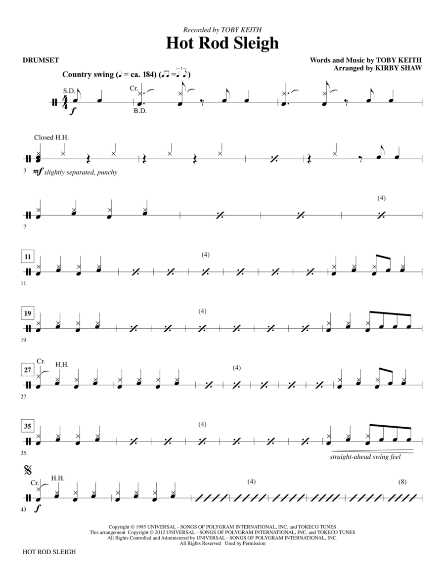 Hot Rod Sleigh - Drums Choir scores gallery preview page 1