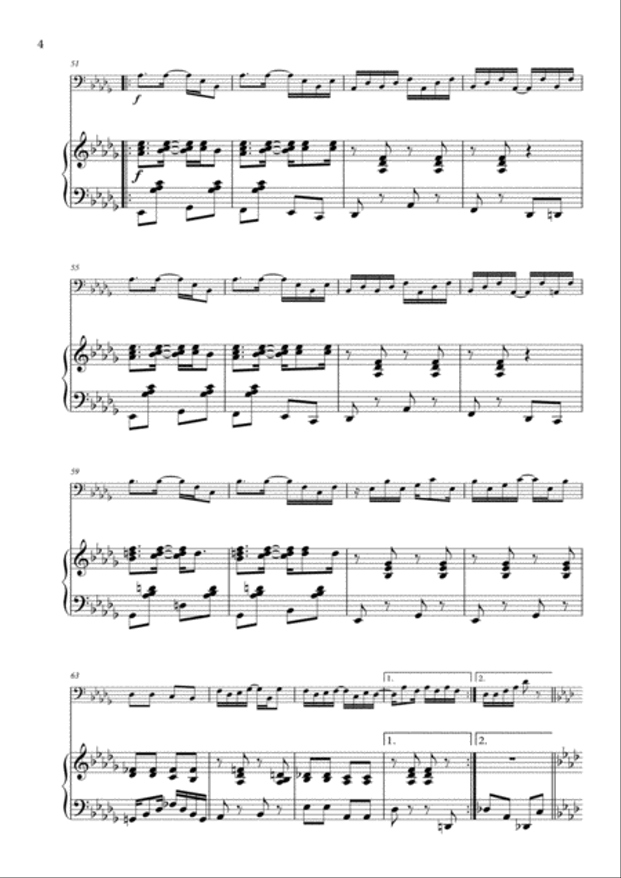 Maple Leaf Rag for Bassoon and Piano Small Ensemble scores gallery preview page 4
